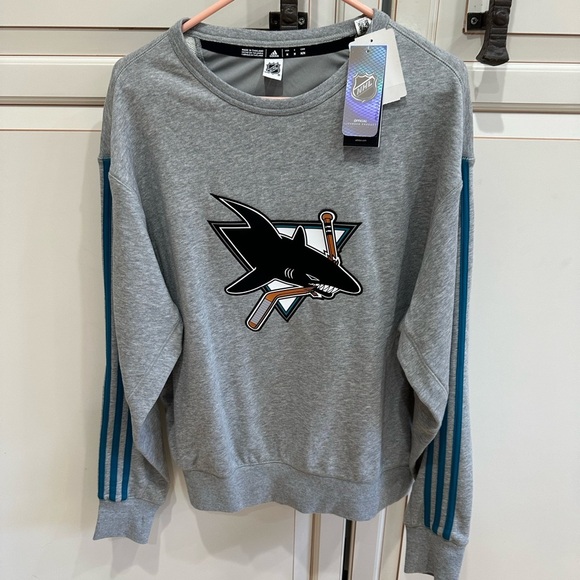 NWT San Jose Sharks adidas Team Classics Vintage Pullover Sweatshirt - Picture 5 of 10